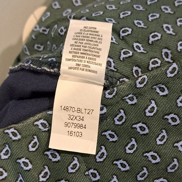 Bonobos Stretch Washed Chinos 32x34 After Midnight Slim Fit. - Picture 10 of 15